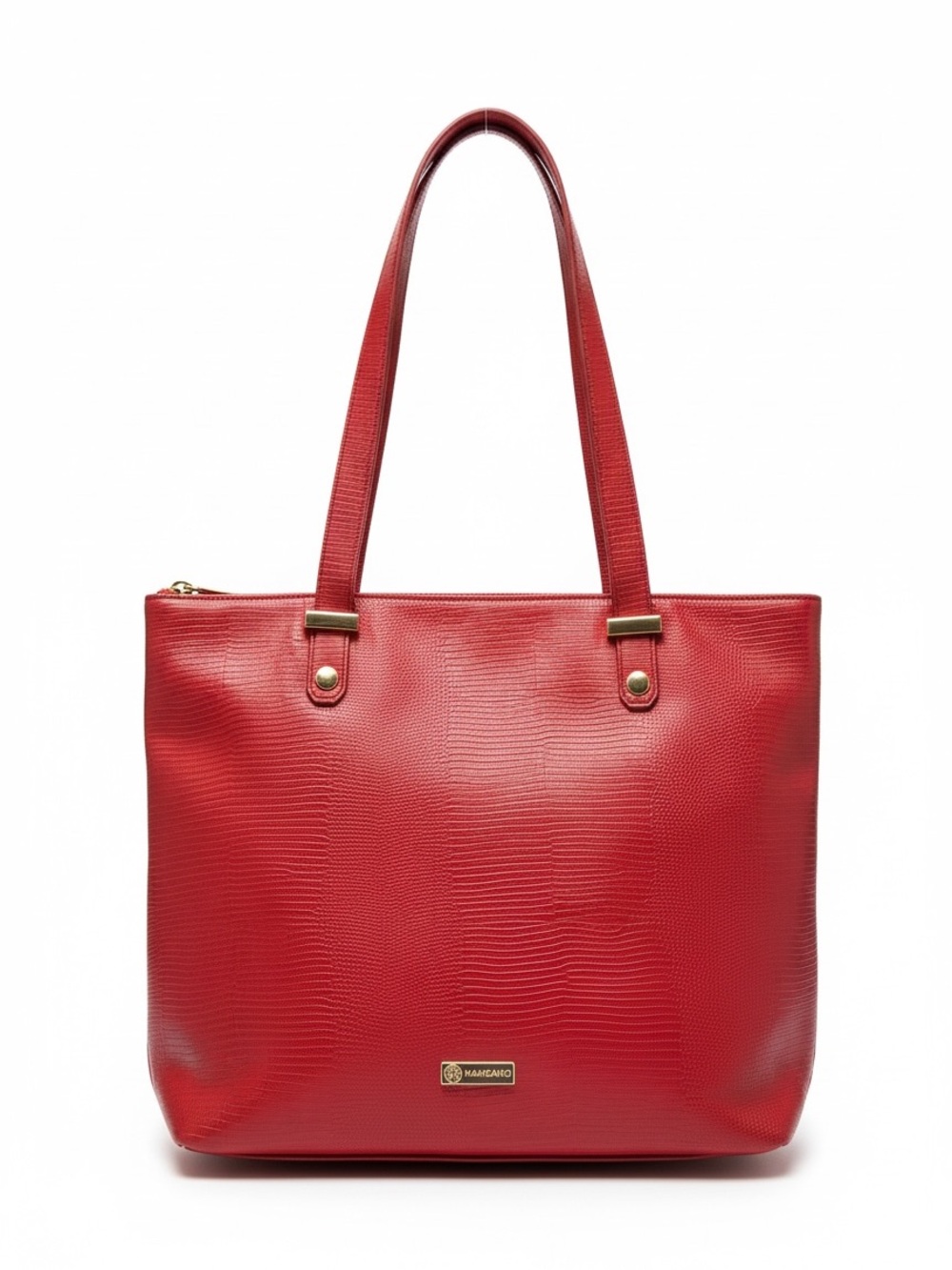 Joy Mangano Red Textured Shoulder Tote - All That & The Kitchen Sink Kinda Bag